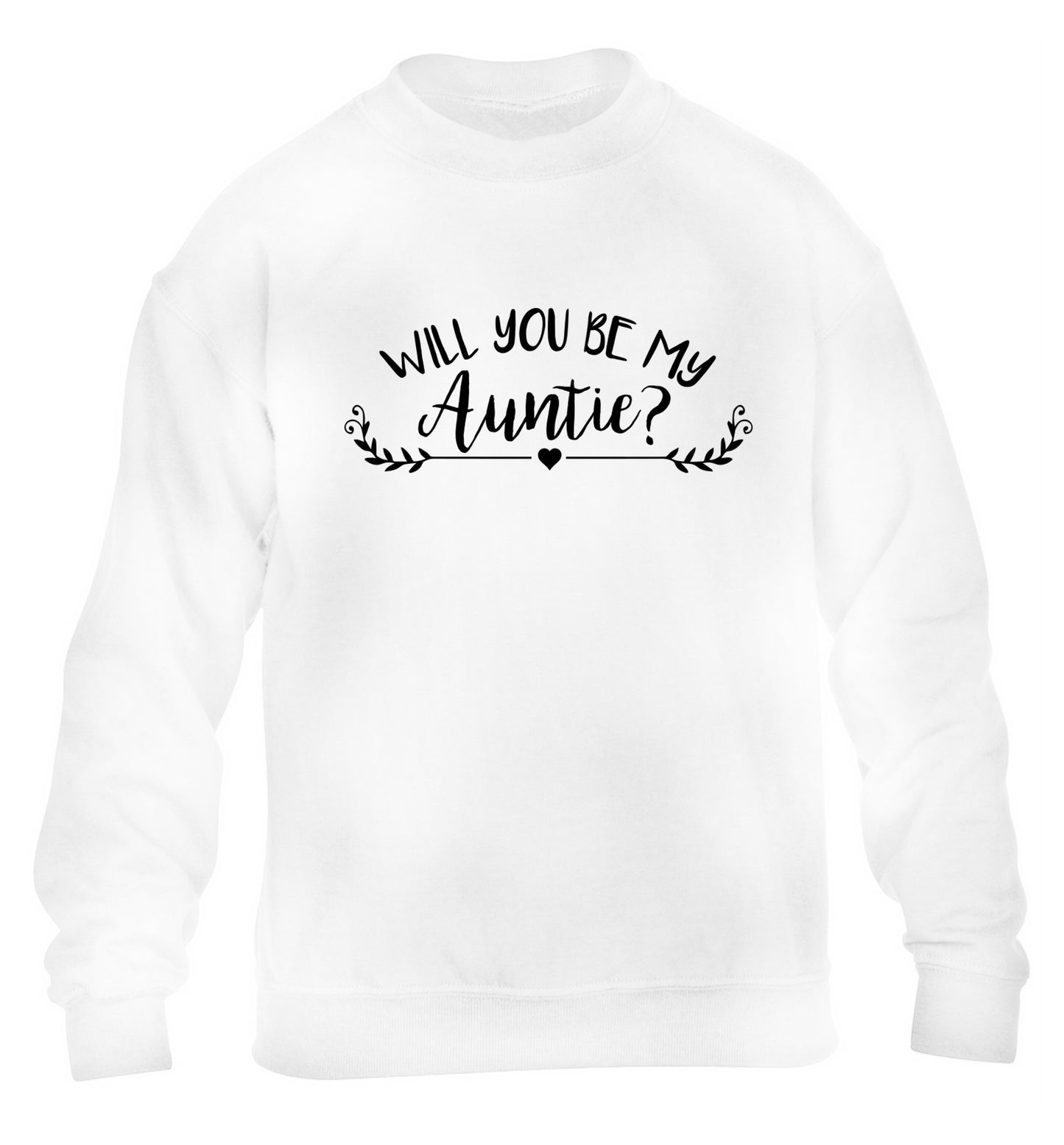 Will you be my auntie? children's white sweater 12-14 Years
