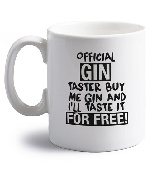 Official gin taster buy me gin and I'll taste it for free right handed white ceramic mug 