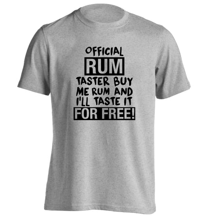 Official rum taster buy me rum and I'll taste it for free adults unisex grey Tshirt 2XL