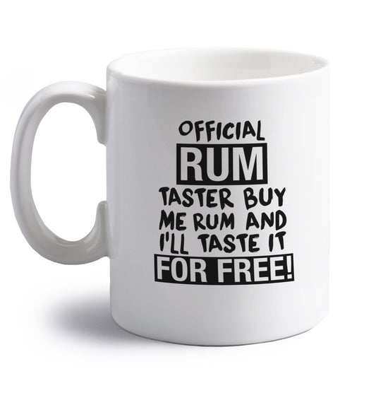 Official rum taster buy me rum and I'll taste it for free right handed white ceramic mug 