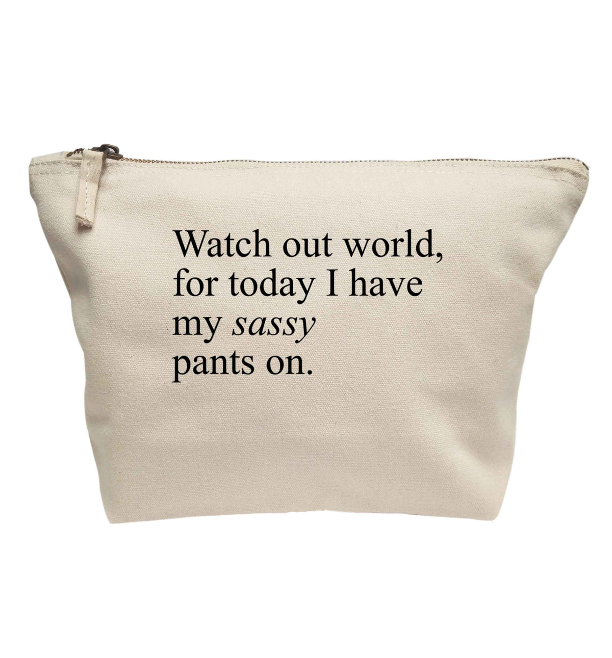 Watch out world for today I have my sassy pants on | Makeup / wash bag