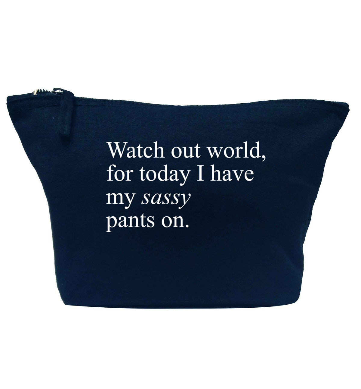 Watch out world for today I have my sassy pants on navy makeup bag