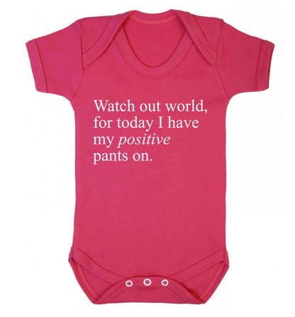 Watch out world, for today I have my positive pants on Baby Vest dark pink 18-24 months