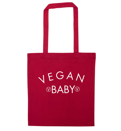 Vegan baby red tote bag
