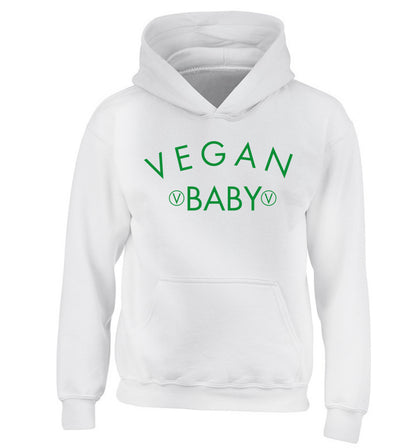 Vegan baby children's white hoodie 12-14 Years