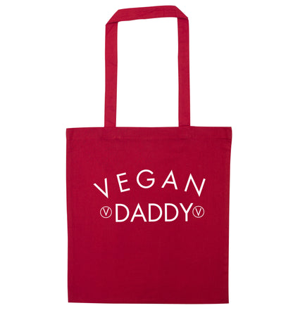 Vegan daddy red tote bag