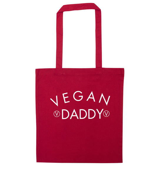 Vegan daddy red tote bag