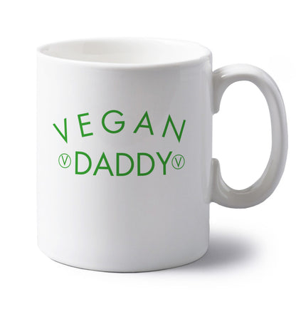 Vegan daddy left handed white ceramic mug 