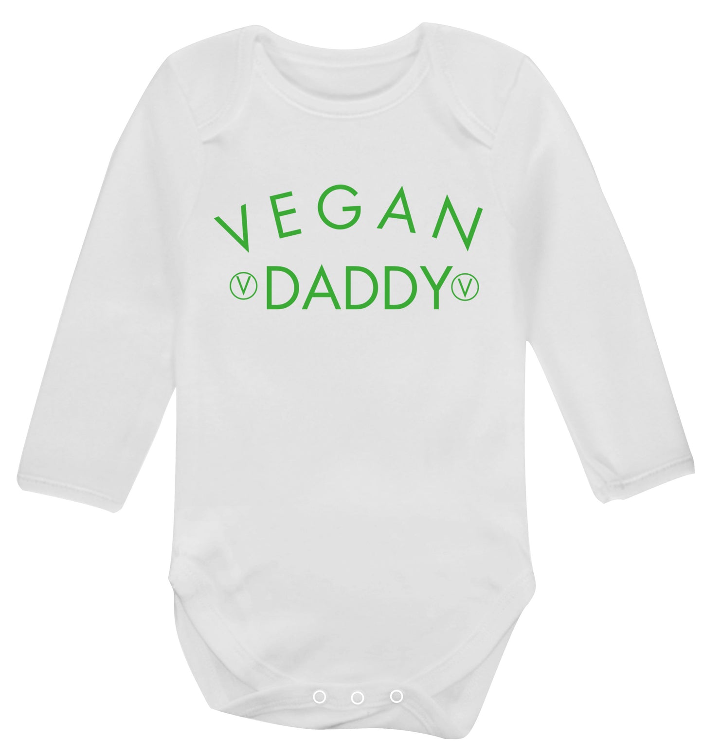 Vegan daddy Baby Vest long sleeved white 6-12 months