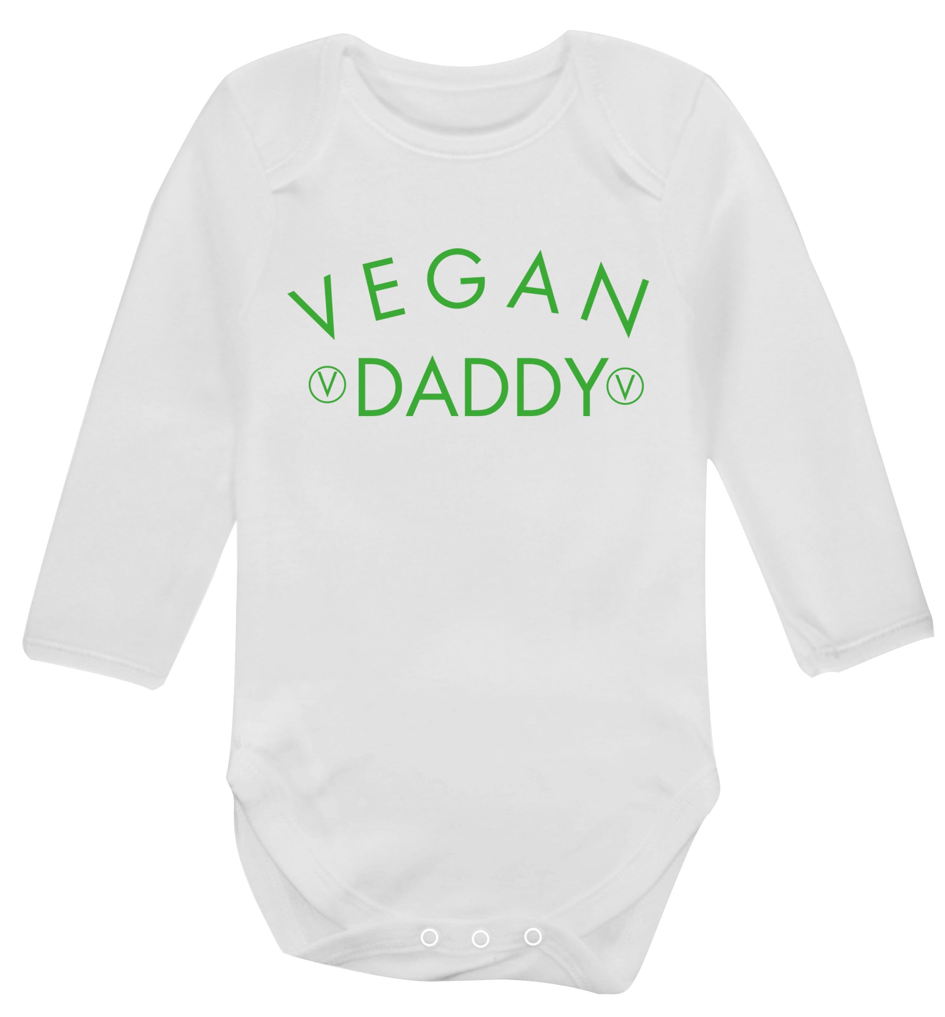 Vegan daddy Baby Vest long sleeved white 6-12 months