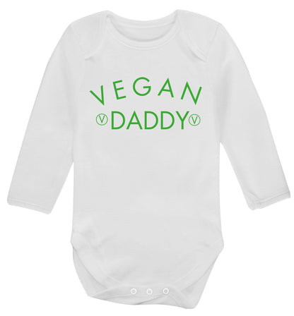 Vegan daddy Baby Vest long sleeved white 6-12 months