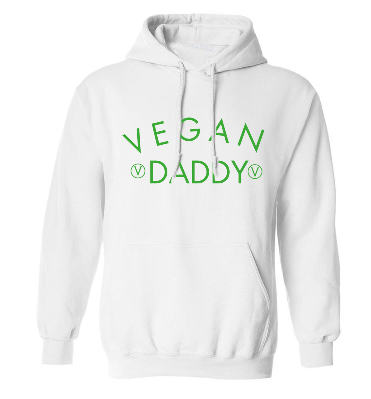 Vegan daddy adults unisex white hoodie 2XL