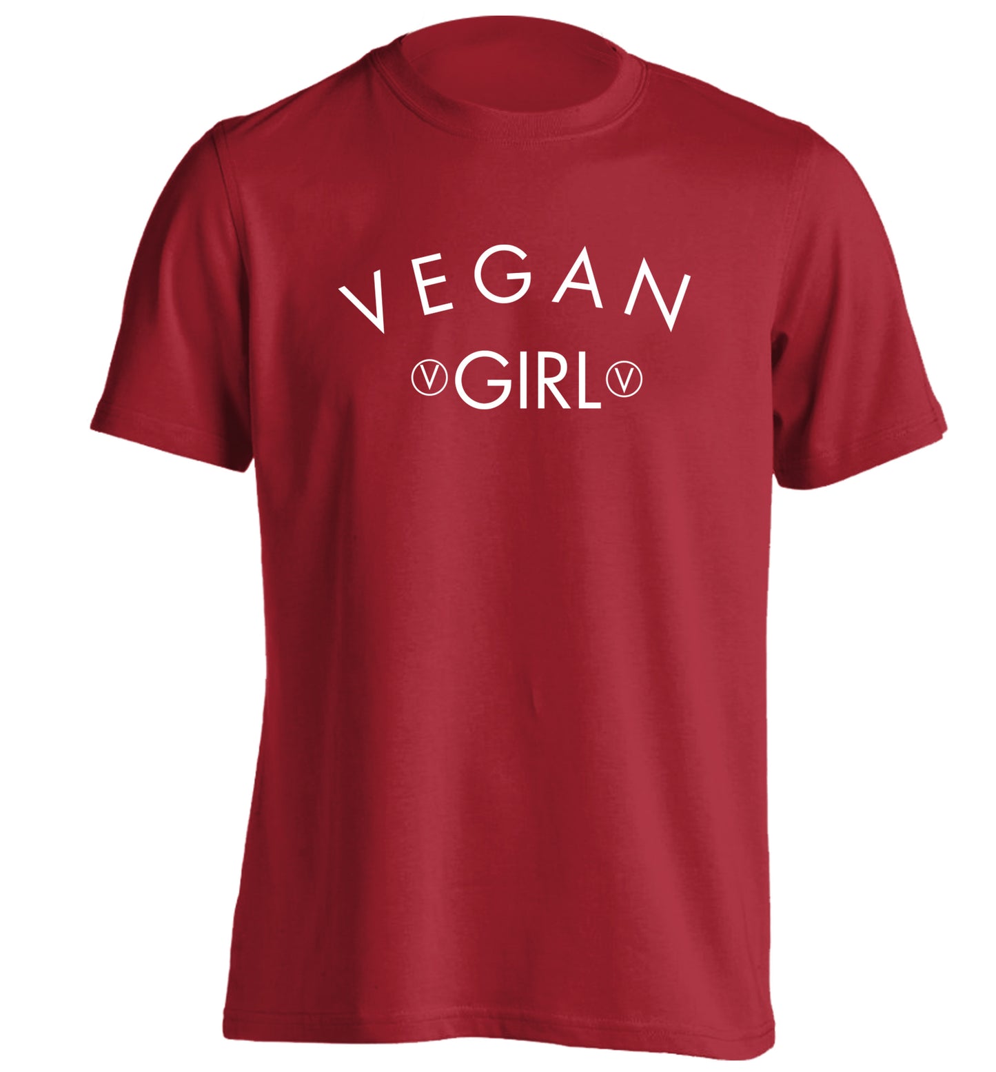 Vegan girl adults unisex red Tshirt 2XL