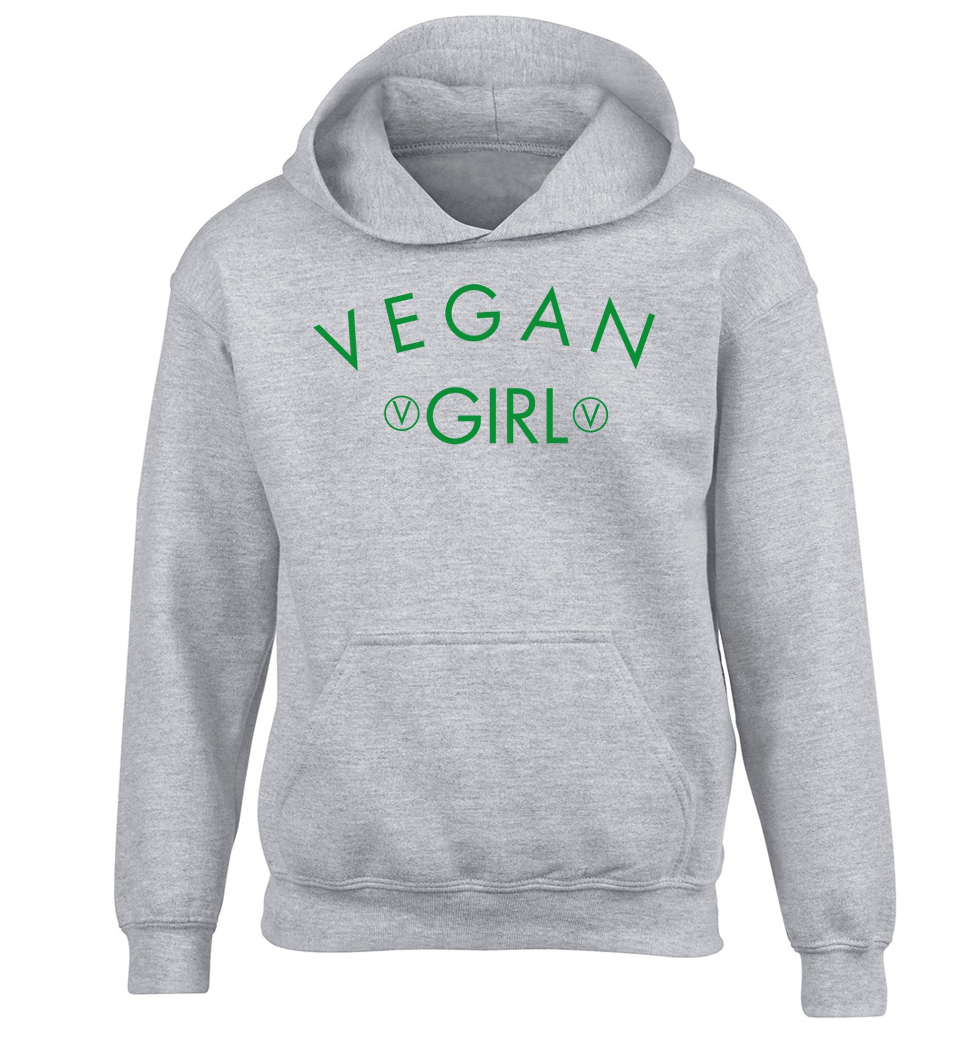 Vegan girl children's grey hoodie 12-14 Years