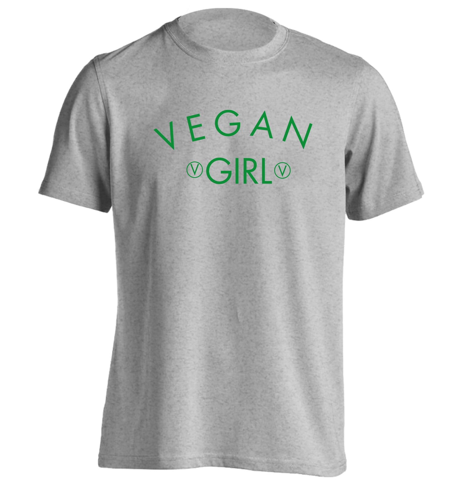 Vegan girl adults unisex grey Tshirt 2XL