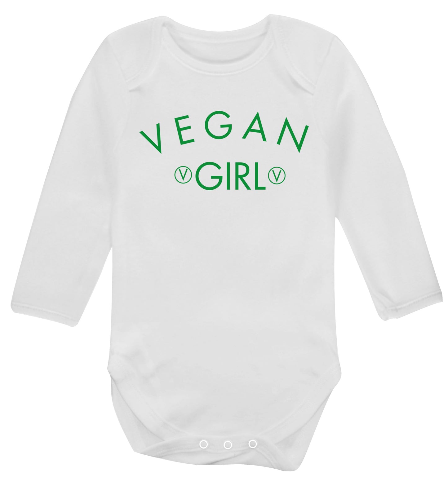 Vegan girl Baby Vest long sleeved white 6-12 months