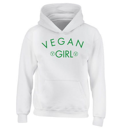 Vegan girl children's white hoodie 12-14 Years