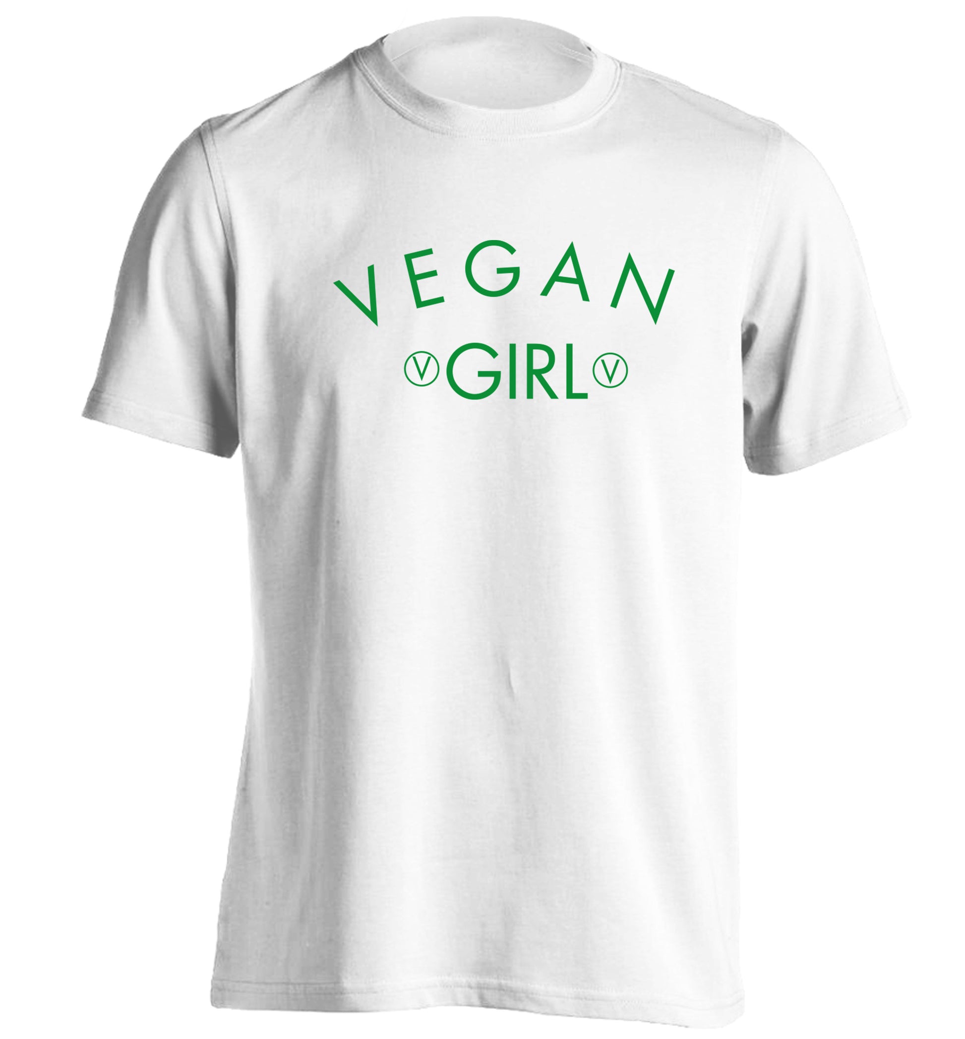 Vegan girl adults unisex white Tshirt 2XL
