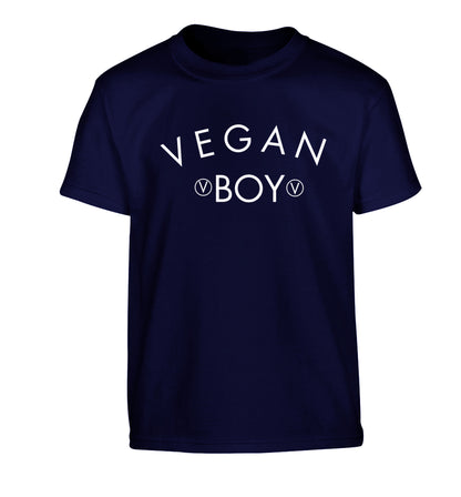 Vegan boy Children's navy Tshirt 12-14 Years
