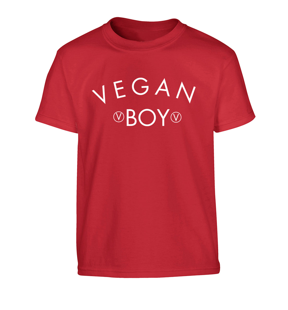 Vegan boy Children's red Tshirt 12-14 Years