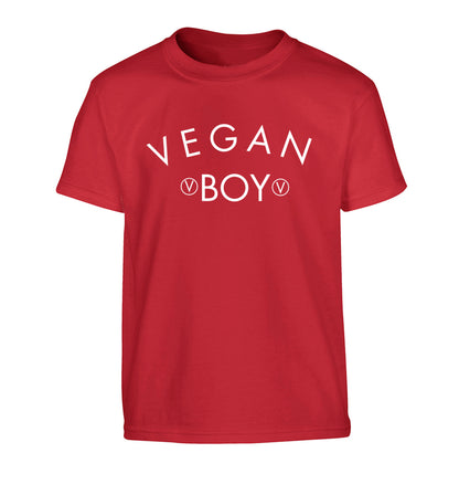 Vegan boy Children's red Tshirt 12-14 Years