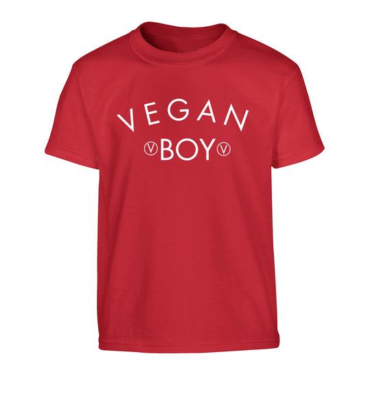 Vegan boy Children's red Tshirt 12-14 Years