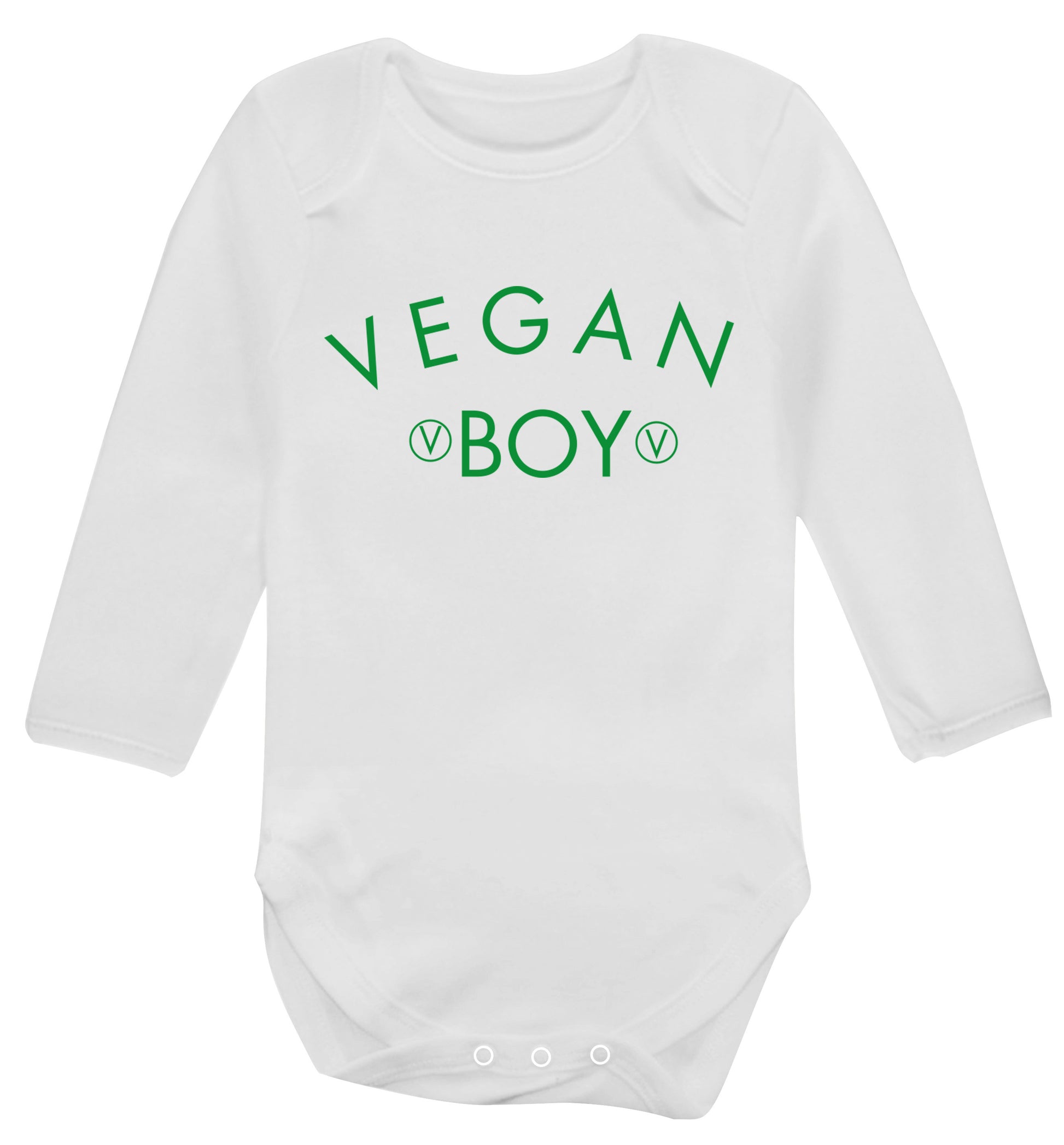 Vegan boy Baby Vest long sleeved white 6-12 months