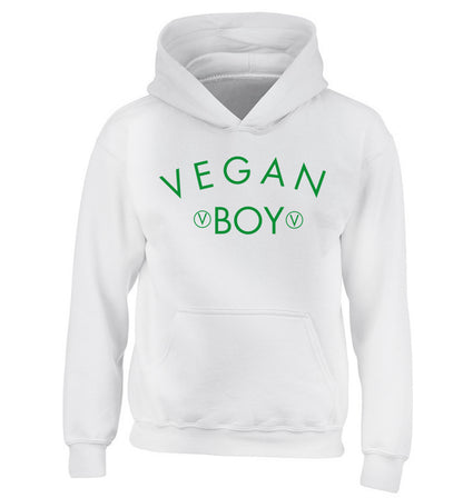 Vegan boy children's white hoodie 12-14 Years