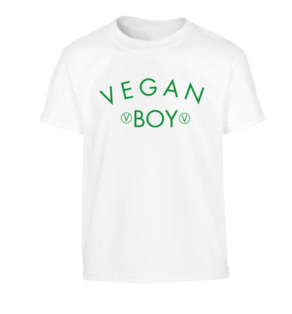 Vegan boy Children's white Tshirt 12-14 Years