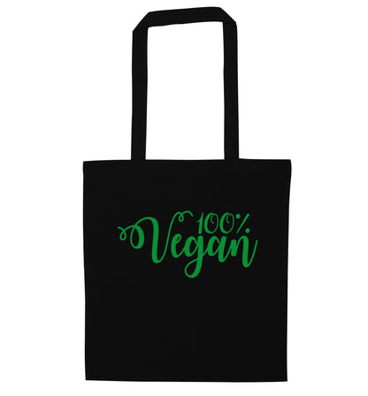 100% Vegan black tote bag
