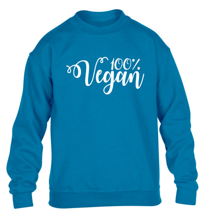 100% Vegan children's blue sweater 12-14 Years