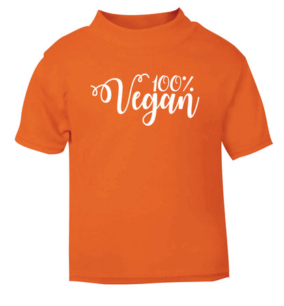 100% Vegan orange Baby Toddler Tshirt 2 Years