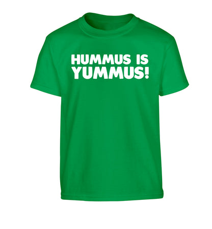Hummus is Yummus  Children's green Tshirt 12-14 Years