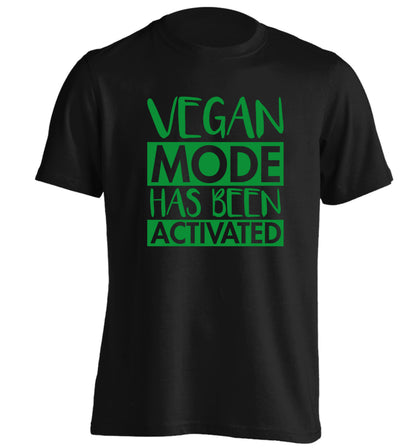 Vegan mode activated adults unisex black Tshirt 2XL