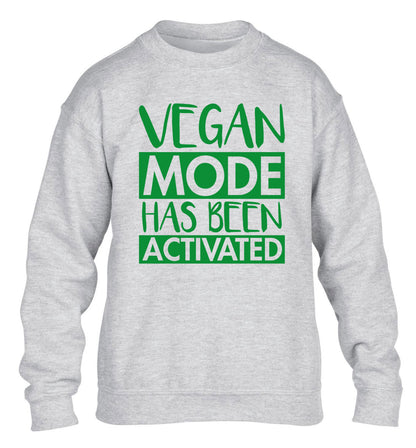 Vegan mode activated children's grey sweater 12-14 Years