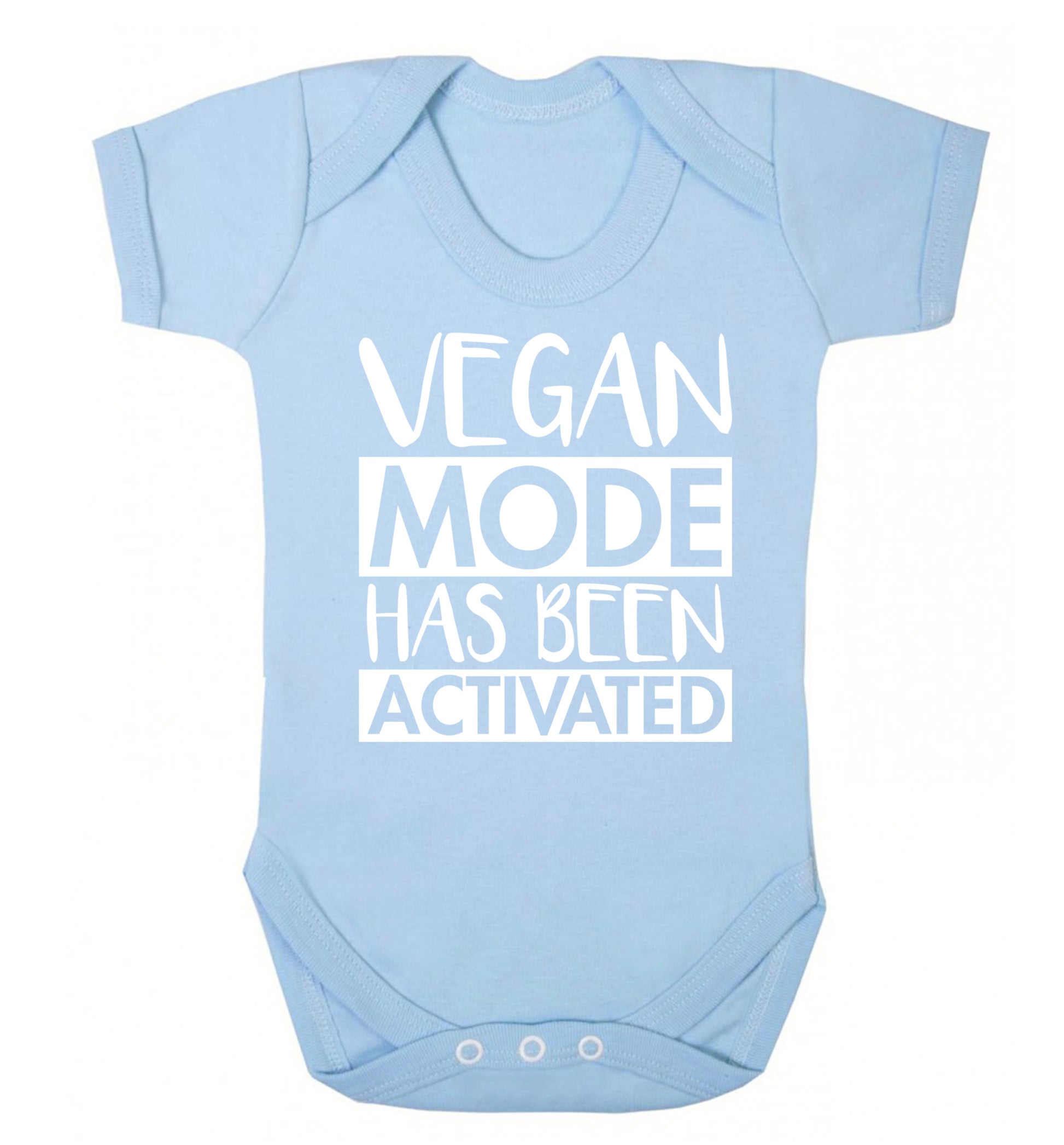 Vegan mode activated Baby Vest pale blue 18-24 months