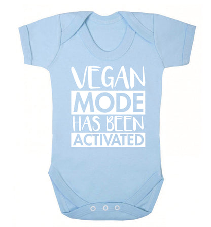 Vegan mode activated Baby Vest pale blue 18-24 months