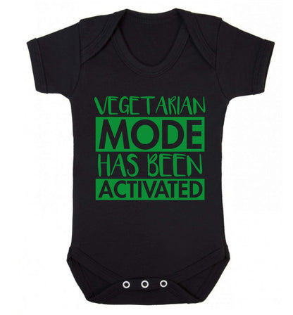 Vegetarian mode activated Baby Vest black 18-24 months