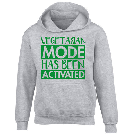 Vegetarian mode activated children's grey hoodie 12-14 Years