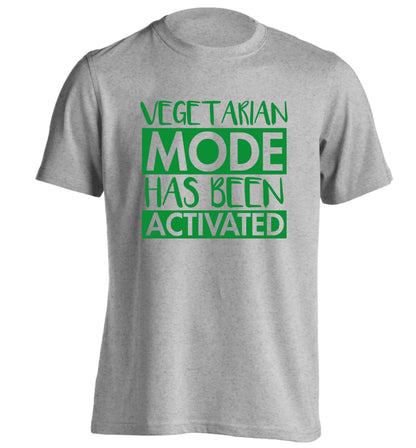 Vegetarian mode activated adults unisex grey Tshirt 2XL