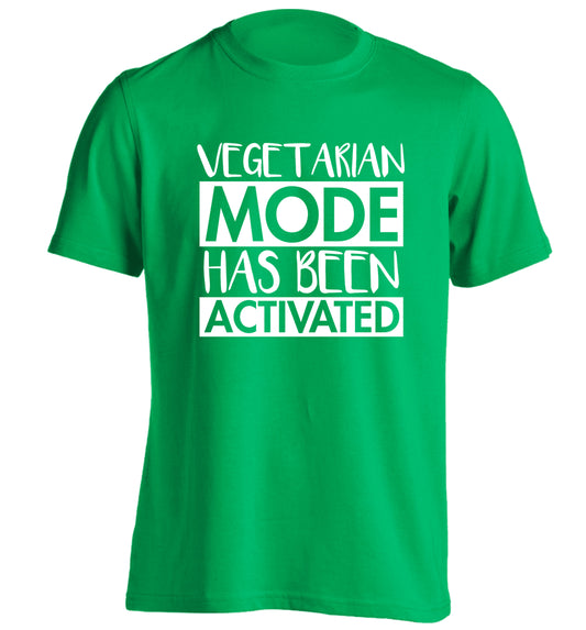 Vegetarian mode activated adults unisex green Tshirt 2XL