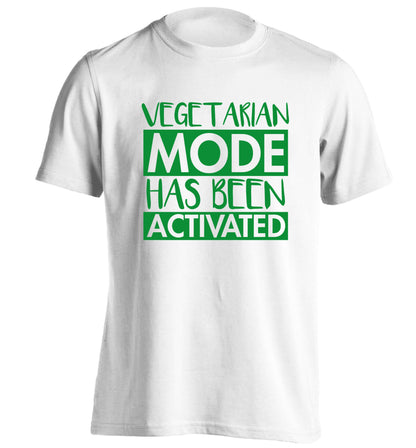 Vegetarian mode activated adults unisex white Tshirt 2XL