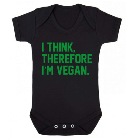 I think therefore I'm vegan Baby Vest black 18-24 months