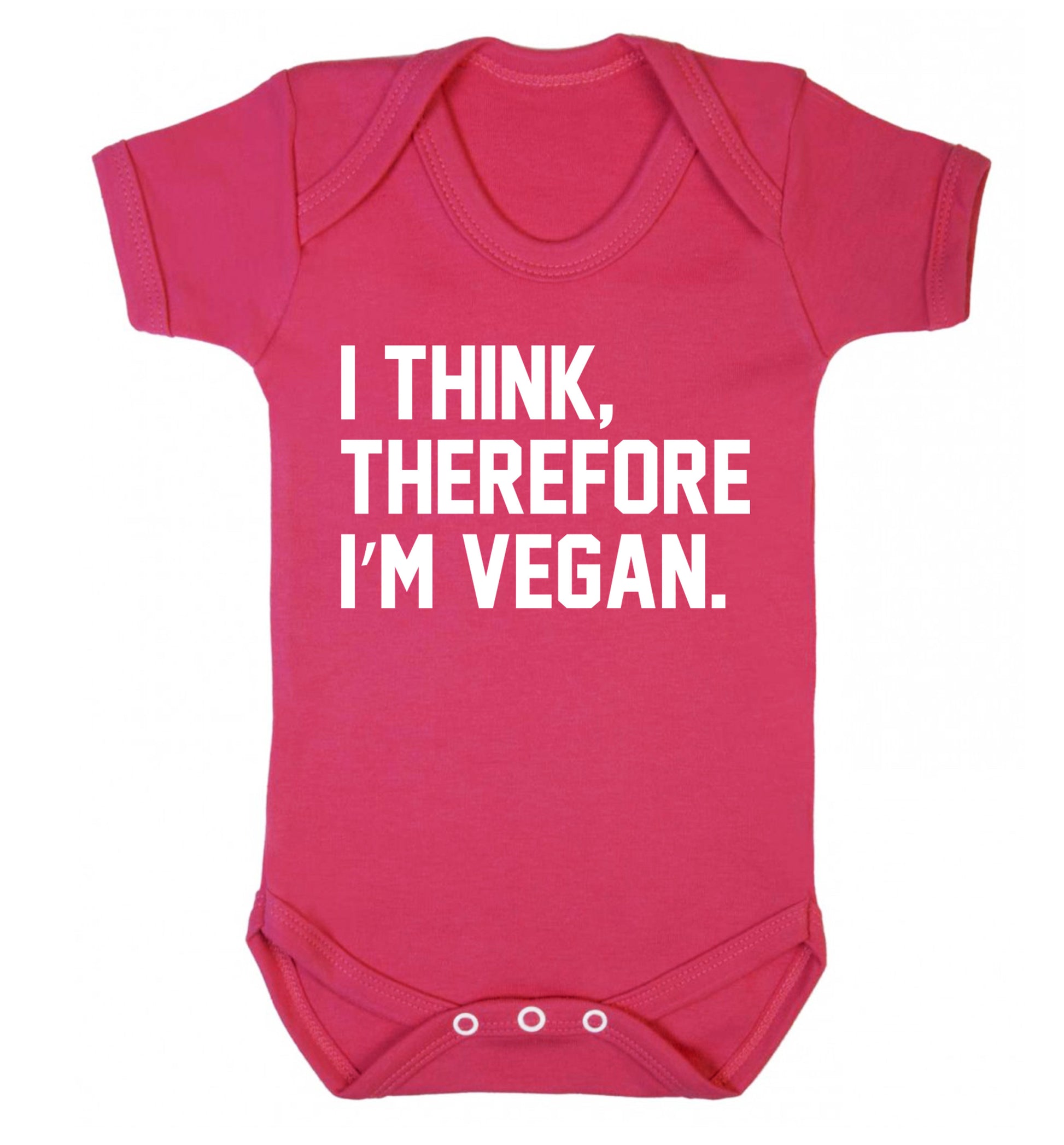 I think therefore I'm vegan Baby Vest dark pink 18-24 months