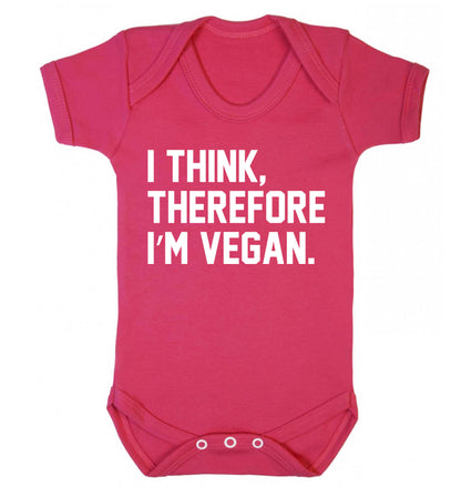 I think therefore I'm vegan Baby Vest dark pink 18-24 months