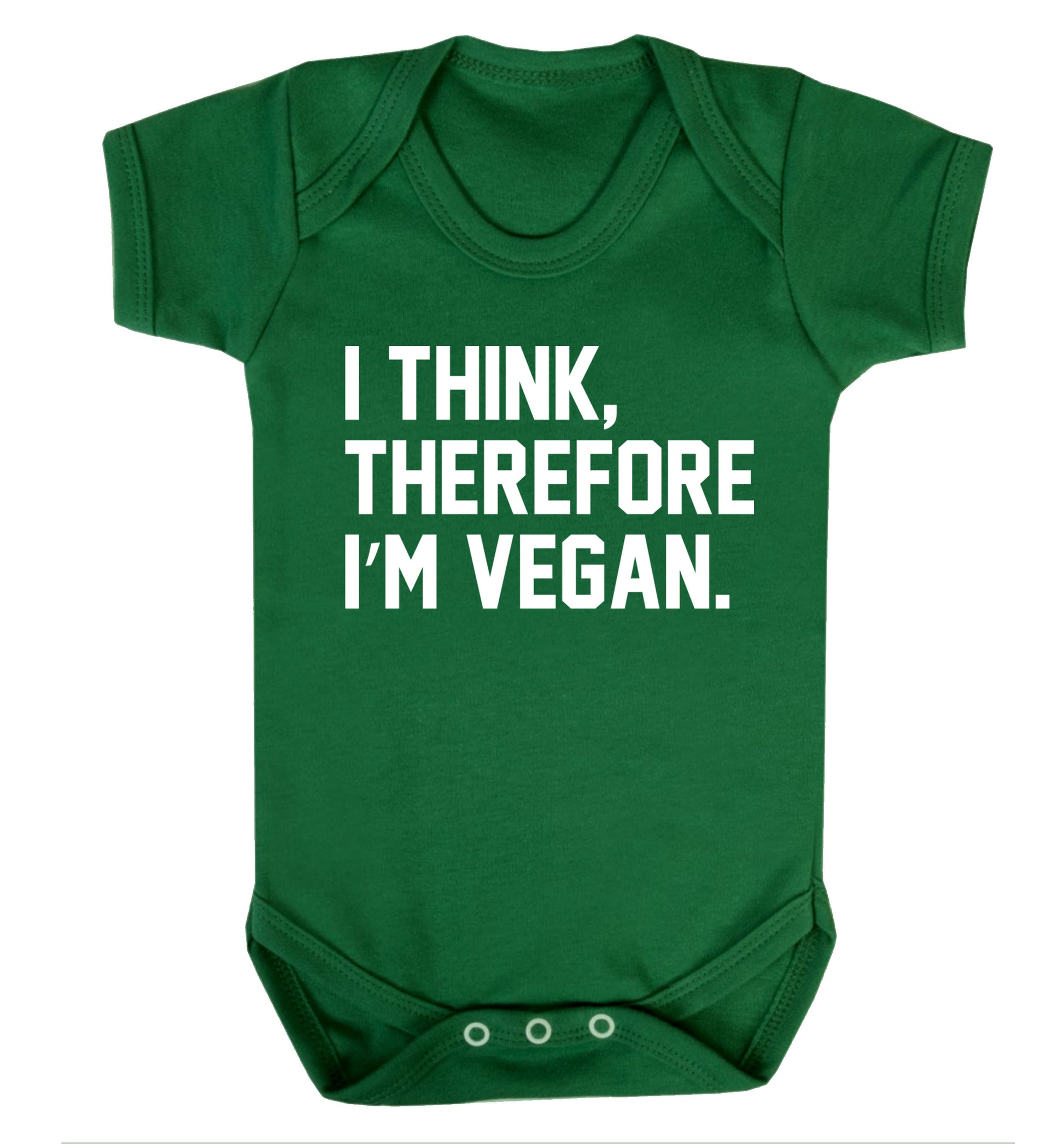 I think therefore I'm vegan Baby Vest green 18-24 months
