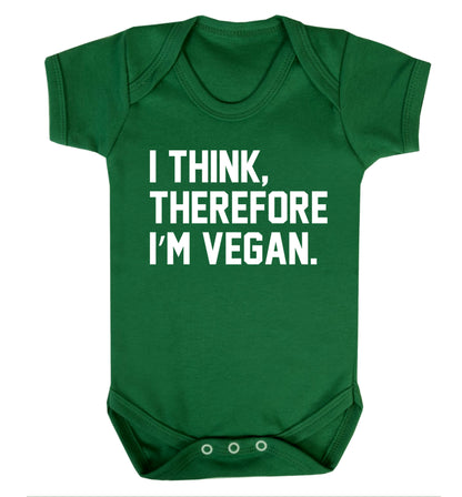I think therefore I'm vegan Baby Vest green 18-24 months