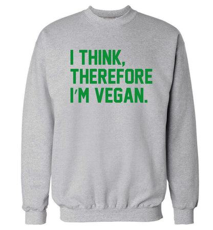 I think therefore I'm vegan Adult's unisex grey Sweater 2XL