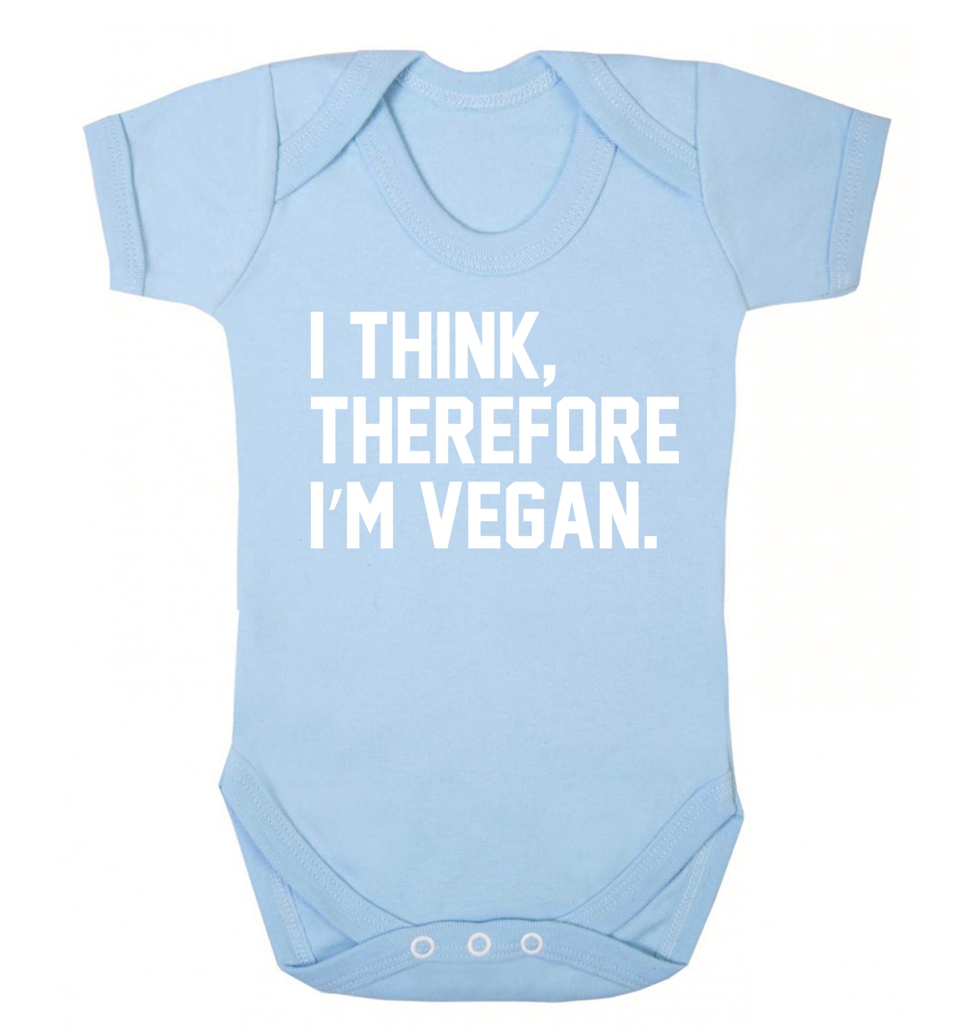 I think therefore I'm vegan Baby Vest pale blue 18-24 months