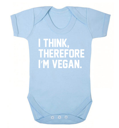 I think therefore I'm vegan Baby Vest pale blue 18-24 months